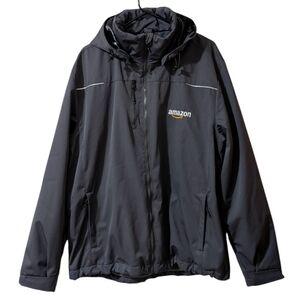 Amazon Elevate Soft Shell Fleece Lined Work Jacket Waterproof Hooded -Grey -XL